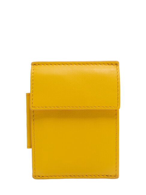 PIQUADRO URBAN Leather Coin Purse / Card Holder Yellow - Men’s Wallets