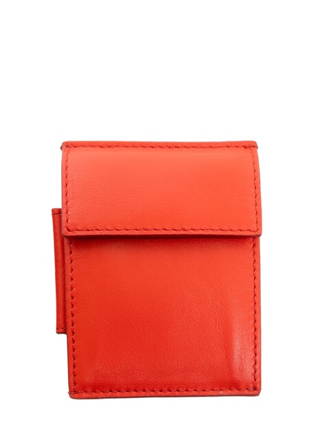 PIQUADRO URBAN Leather Coin Purse / Card Holder RED - Men’s Wallets