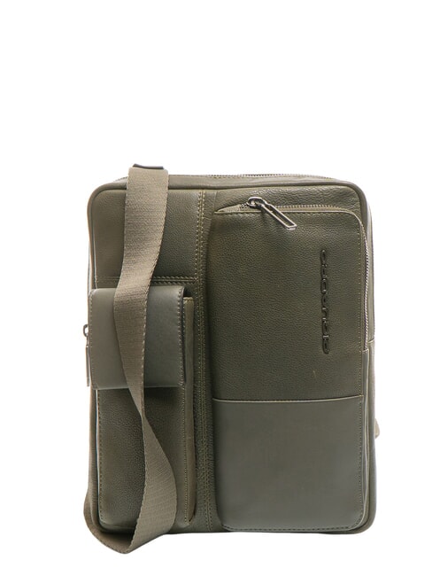 PIQUADRO RONNIE Leather bag GREEN - Over-the-shoulder Bags for Men