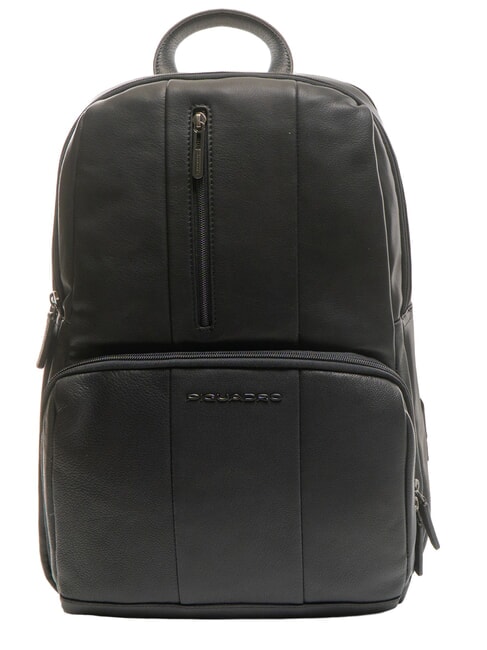 PIQUADRO URBAN BTOB Leather 14" Laptop Backpack Black - Laptop backpacks