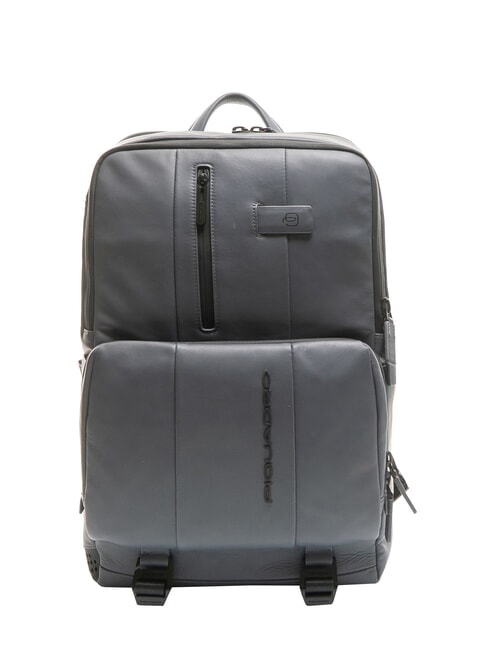 PIQUADRO URBAN  15.6" laptop backpack, in leather GREY - Laptop backpacks