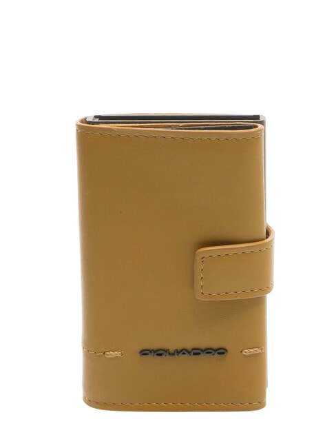 PIQUADRO KIRI Leather card holder Yellow - Men’s Wallets
