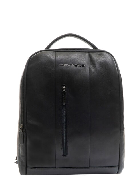 PIQUADRO URBAN BTOB Leather backpack for 15.6" laptop Black - Laptop backpacks