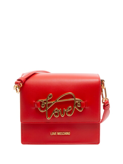 LOVE MOSCHINO CURSIVE LOGO Shoulder bag with shoulder strap RED - Women’s Bags