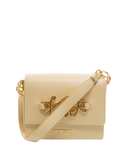 LOVE MOSCHINO CURSIVE LOGO Shoulder bag with shoulder strap beige - Women’s Bags
