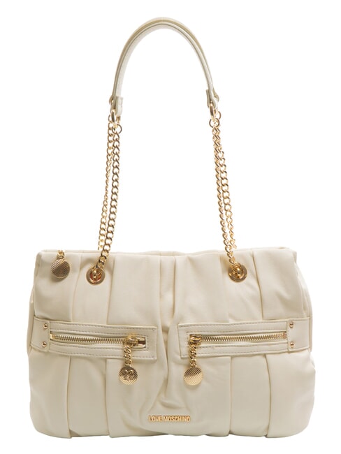 LOVE MOSCHINO ZIPPER Shoulder bag ivory - Women’s Bags