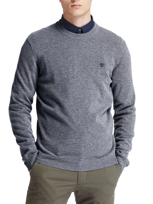 TIMBERLAND MERINO Crewneck sweater in wool blend dark / gray / heather - Men's Sweaters