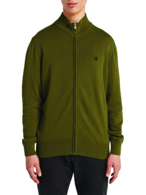 TIMBERLAND WILLIAMS RIVER Zip-up sweater darkoliv - Men's Sweaters