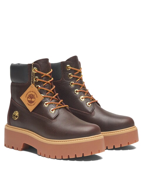 TIMBERLAND STONE STREET  High leather ankle boots dk brown full grain w black - Women’s shoes