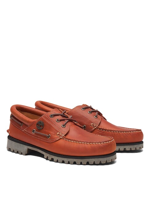 TIMBERLAND AUTHENTIC  Leather boat shoes medium orange full grain - Men’s shoes