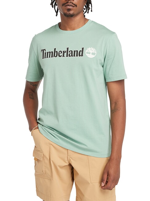 TIMBERLAND KENNEBEC RIVER LINEAR LOGO Cotton T-shirt granite green - T-shirt