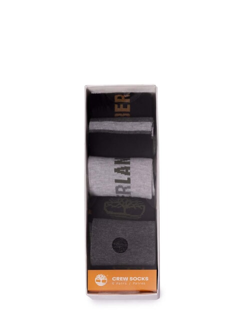 TIMBERLAND CREW SOCK 6 pairs of socks BLACK - Men's Socks