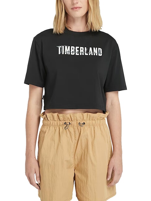 TIMBERLAND CROPPED Cotton T-Shirt BLACK - T-shirt