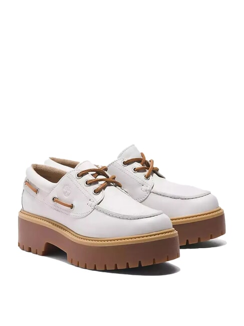 TIMBERLAND STONE STREET  High-soled boat shoes white full grain - Women’s shoes