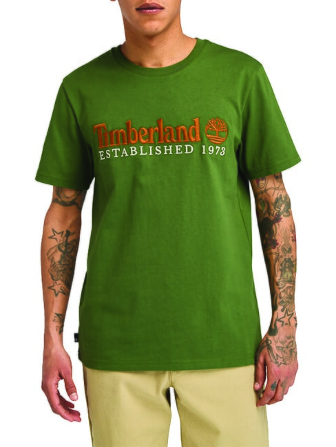 TIMBERLAND ESTABILISHED 1973 Cotton T-shirt black/forestgreen - T-shirt