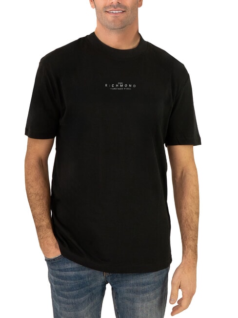 JOHN RICHMOND HERMOSO Cotton T-shirt with logo black/white - T-shirt