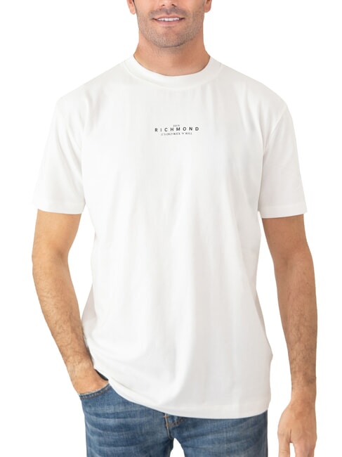 JOHN RICHMOND HERMOSO Cotton T-shirt with logo white/blk - T-shirt