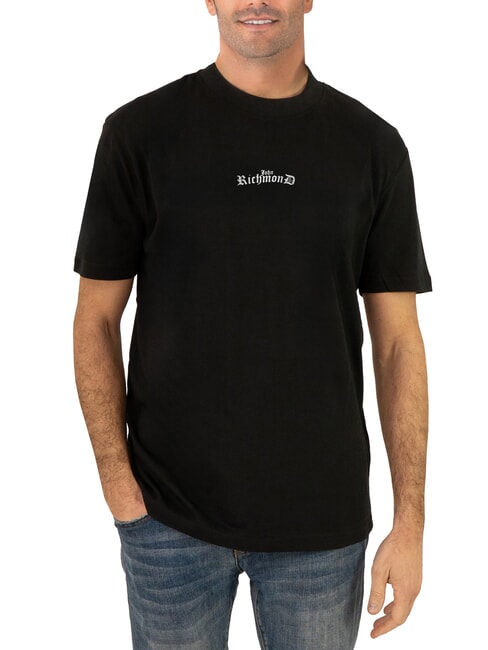 JOHN RICHMOND SANGARIS Cotton T-shirt with logo black/grey blend - T-shirt