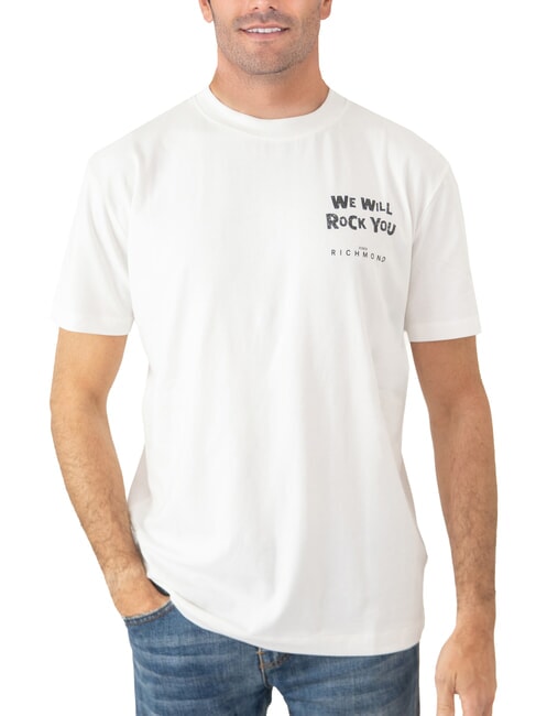 JOHN RICHMOND RENENS Cotton T-shirt with print off white - T-shirt