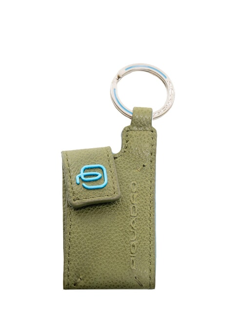 PIQUADRO BLUE SQUARE Leather Keychain / Address Holder GREEN - Key holders