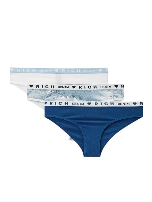 JOHN RICHMOND TODY Set of 3 Slips wh/blue/d. - Women's briefs