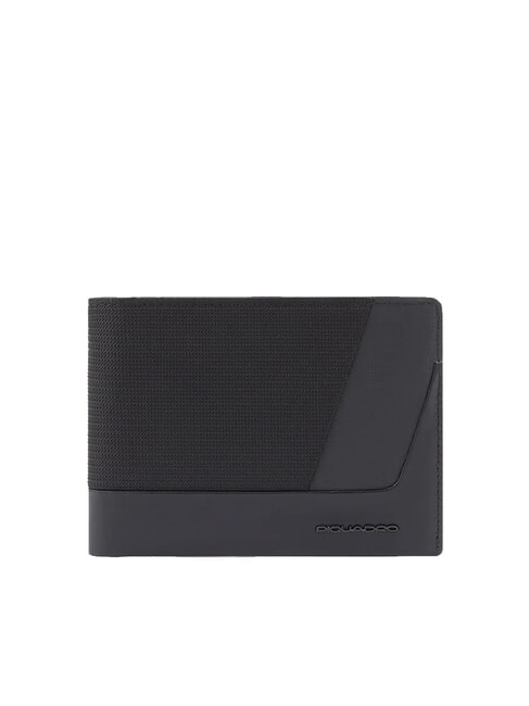 PIQUADRO WALLABY Wallet in recycled leather and fabric Black - Men’s Wallets