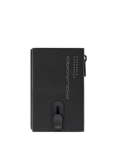 PIQUADRO URBAN Compact leather wallet with slider Black - Men’s Wallets
