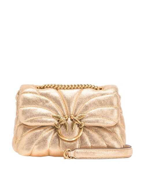 PINKO LOVE PUFF MINI Laminated leather bag gold/sand-antique gold - Women’s Bags