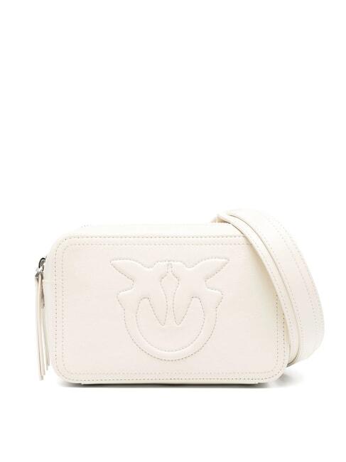PINKO CARRIE Leather camera case bag silk white-brushed silver - Women’s Bags