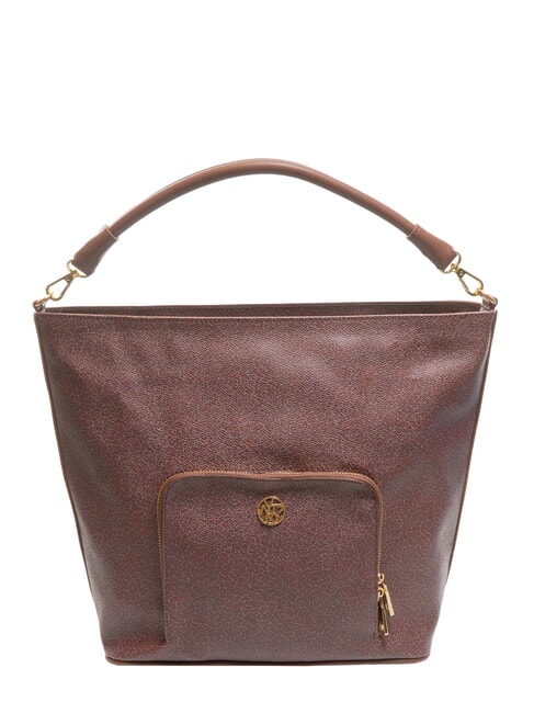 YNOT LUX Hobo bag with pocket mahogany - Women’s Bags