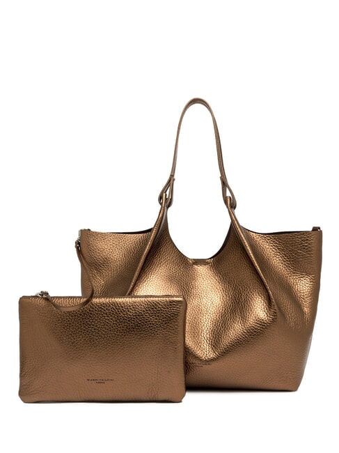 GIANNI CHIARINI DUA Large leather shoulder bag toasted-t.moro - Women’s Bags