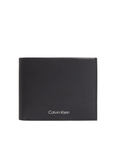 CALVIN KLEIN CK MUST Leather wallet with coin purse on black - Men’s Wallets