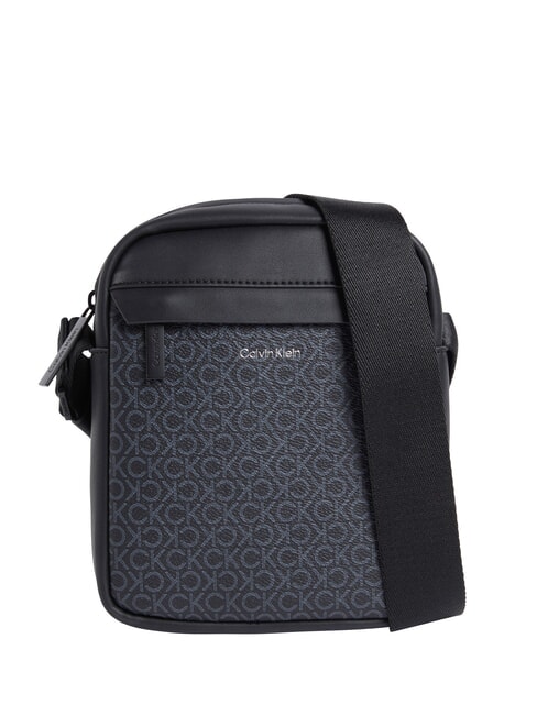 CALVIN KLEIN CK MUST Bag with logo print pocket on black - Over-the-shoulder Bags for Men