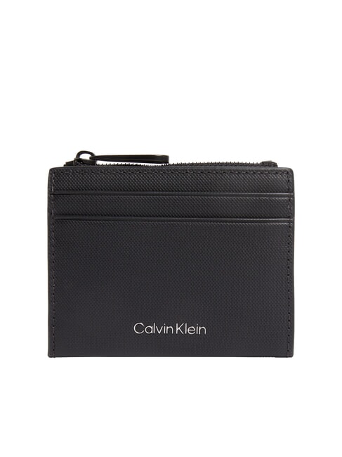 CALVIN KLEIN CK MUST Leather coin purse card holder on black - Men’s Wallets