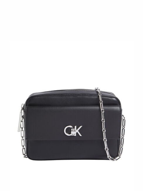 CALVIN KLEIN CK RE-LOCK Shoulder bag with pocket on black - Women’s Bags