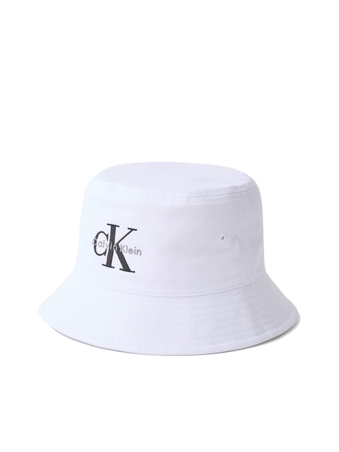 CALVIN KLEIN CKJ MONO LOGO Cotton bucket hat ck white - Hats