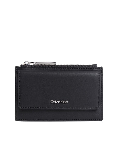 CALVIN KLEIN CK MUST Card holder with coin purse on black - Women’s Wallets