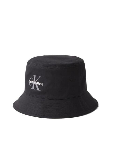 CALVIN KLEIN CKJ MONO LOGO Cotton bucket hat on black - Hats