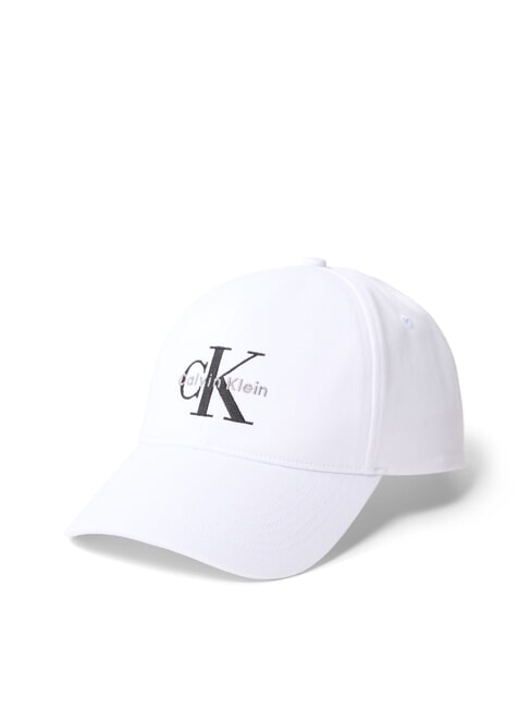 CALVIN KLEIN CKJ MONO LOGO Cotton baseball cap ck white - Hats