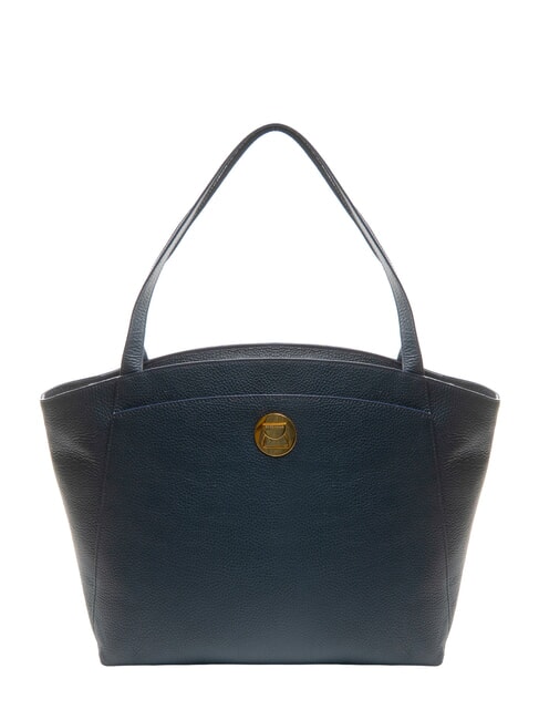 COCCINELLE LIYA Hammered leather shoulder bag midnight blue - Women’s Bags
