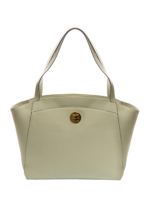COCCINELLE LIYA Hammered leather shoulder bag celadon green - Women’s Bags