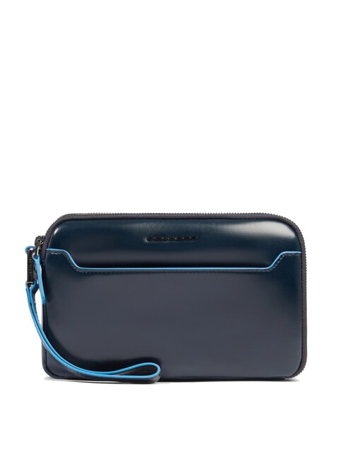 PIQUADRO BLUE SQUARE Men's leather clutch bag blue - Tablet holder& Organizer