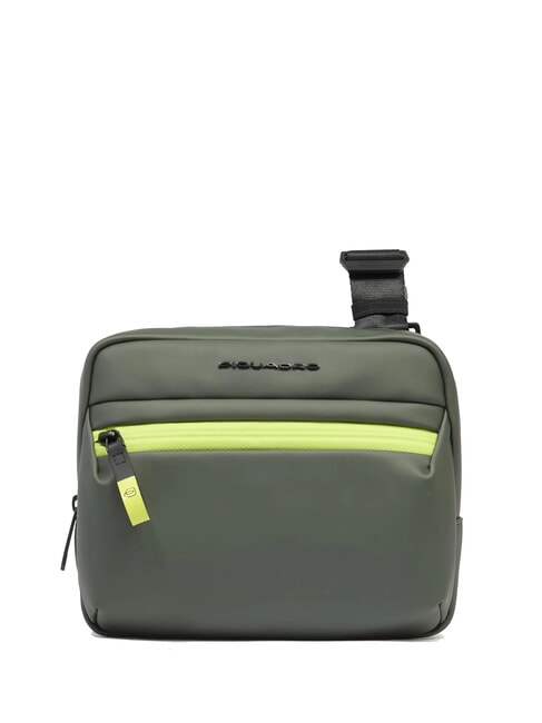 PIQUADRO CORNER SPECIALE GOMMATO Water repellent bag GREEN - Over-the-shoulder Bags for Men