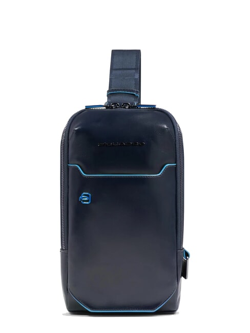 PIQUADRO BLUE SQUARE Leather One-Shoulder Backpack Bag blue - Over-the-shoulder Bags for Men