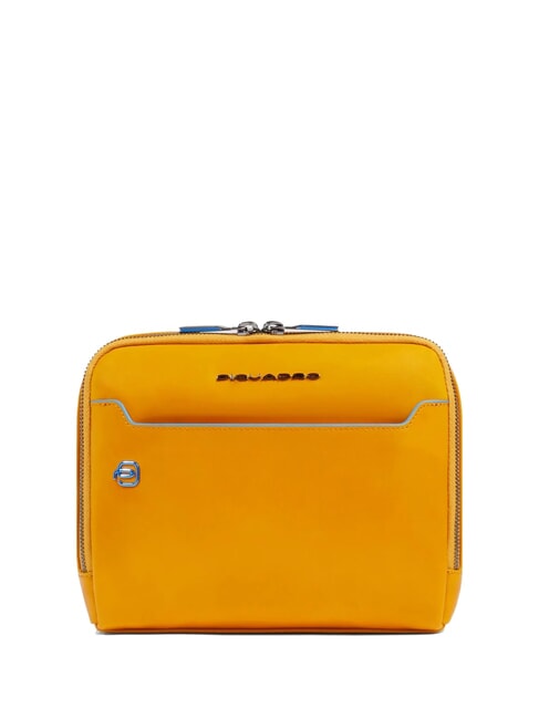 PIQUADRO BLUE SQUARE Leather bag Yellow - Over-the-shoulder Bags for Men