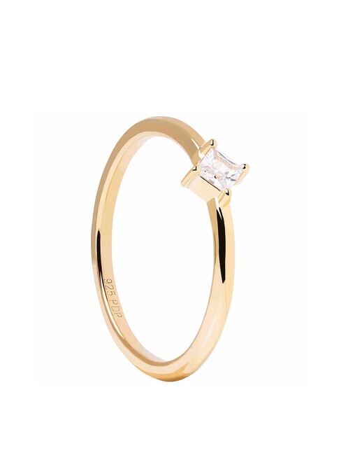PDPAOLA THE NEW ESSENTIALS OBI Solitaire ring with zirconia gold - Rings