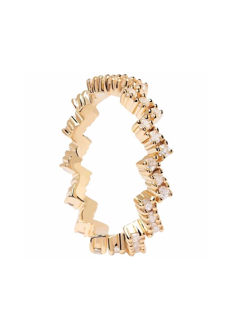 PDPAOLA THE NEW ESSENTIALS THE ZIPPER Gold plated ring with zirconia gold - Rings