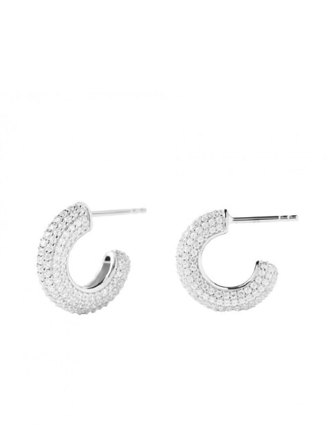 PDPAOLA THE NEW ESSENTIALS KING Domed hoop earrings silver - Earrings