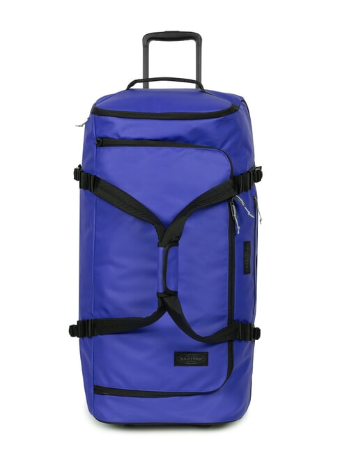 EASTPAK DUFFEL PACK WHEEL M Medium water-repellent duffel bag trolley tarp blue - Semi-rigid Trolley Cases