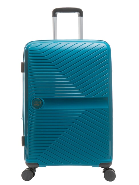 LESAC SLIDE Medium Expandable Trolley petrol blue - Rigid Trolley Cases